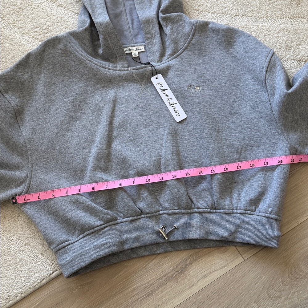NEW- For Love & Lemons Josie Gray Sweatshirt - Picture 11 of 12